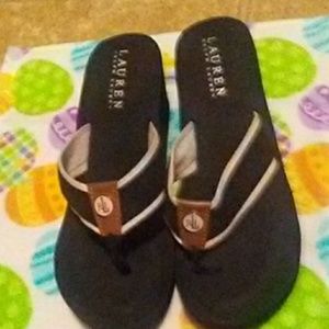 R Ralph Lauren yeah wedge flip-flops
